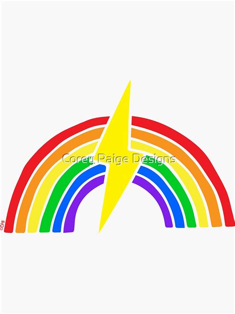 Rainbow Lightning Bolt Sticker For Sale By Corey Paige Redbubble