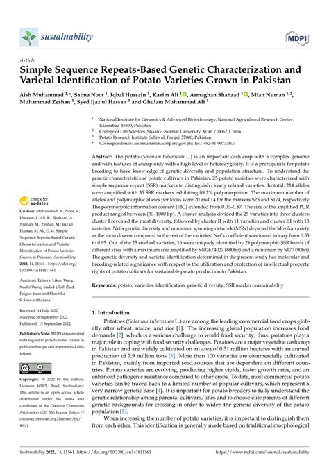 PDF Simple Sequence Repeats Based Genetic Characterization And