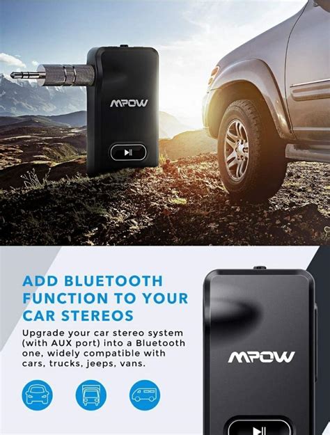 Mpow BH129 Bluetooth Receiver For Car Aux Bluetooth Car Adapter 5 0