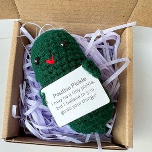 Emotional Support Pickle Handmade Crochet Pickle Positive Etsy