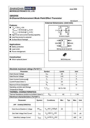 8205A MOSFET Datasheet Equivalente Reemplazo Hoja De