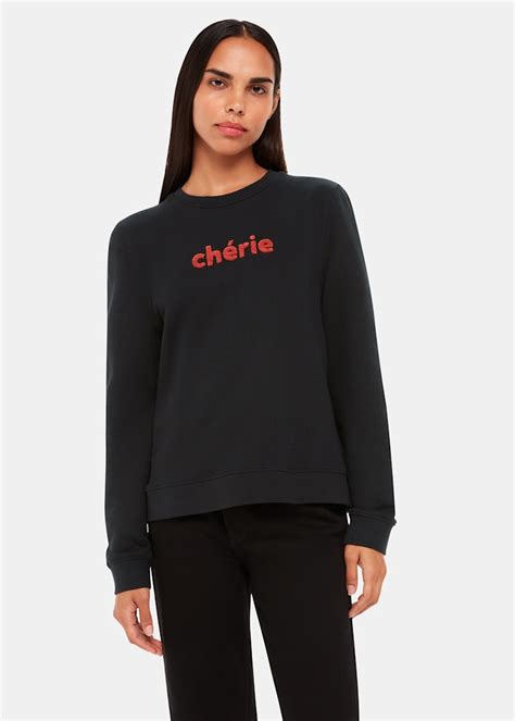 Black Cherie Logo Sweatshirt Whistles Whistles Uk