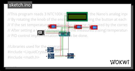 3 Channel Temperature Control With LCD And Rotary Encoder Ino Wokwi