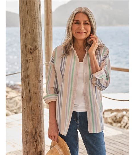 Pastel Stripe Pastel Stripe Long Sleeve Shirt Woolovers Us