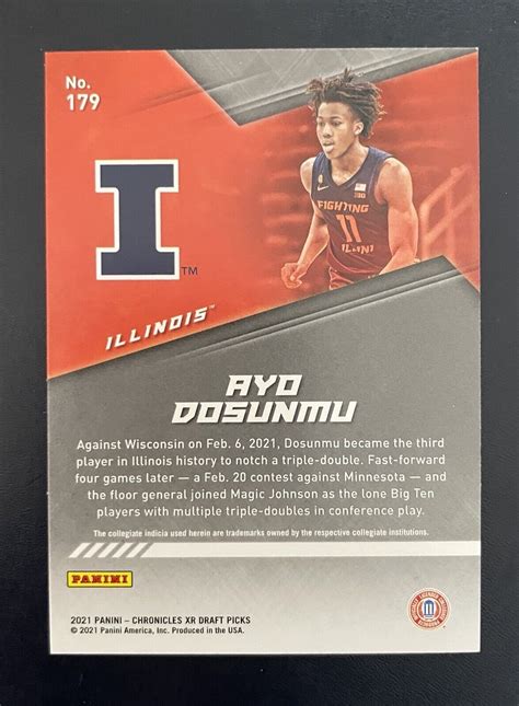 2021 22 Panini Chronicles XR Draft Picks Ayo Dosunmu Bronze Parallel RC