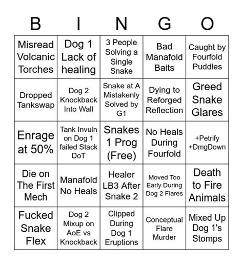 P8s Phase 1 Pain Bingo Card