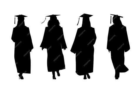 Free Vector Hand Drawn Graduation Silhouette Illustration