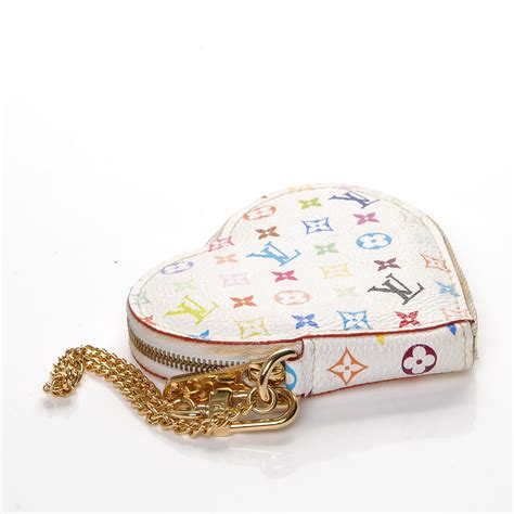 Louis Vuitton Monogram Multicolor Coeur Heart Coin Purse White 197492