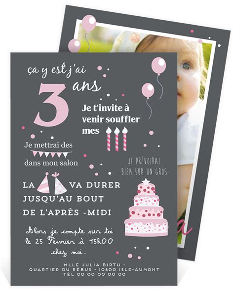 Texte Invitation Anniversaire An Fille Tout Degorgement