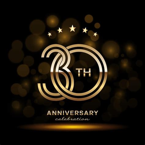 Premium Vector 30th Anniversary Logo With Gold Color And Double Line Style Logo Vector Template