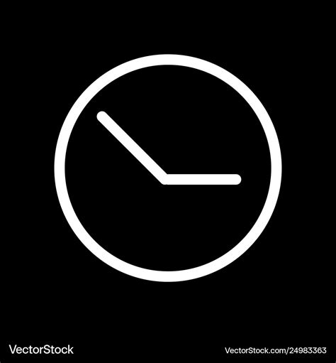 Clock Icon Black And White Royalty Free Vector Image