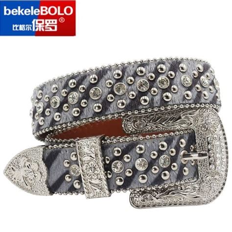 100 Cm Mm Gris Ceinture De Luxe Pour Homme Et Femme En Diamant