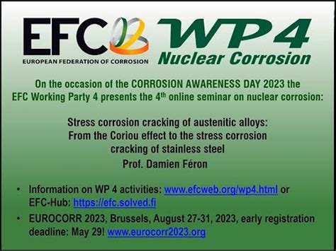 Prof Damien Feron SCC Of Austenitic Alloys From The Coriou Effect