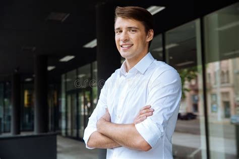 Confident Businessman Standing With Arms Crossed Stock Image Image Of