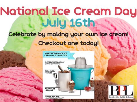 National Ice Cream Day! | Bartlesville Public Library