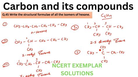 Write The Structural Formulae Of All The Isomers Of Hexane Youtube