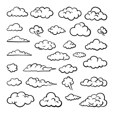 Doodle Set Of Clouds Vector Illustration Vector Art At Vecteezy