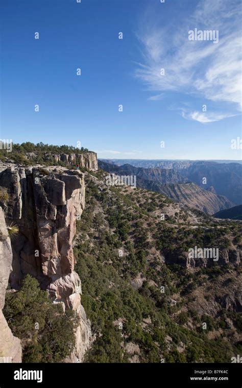 Piedra Volada Divisadero Lookout Copper Canyon Chihuahua Mexico Stock