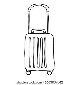 Hand Drawn Sketch Suitcase Black On Stock Vector Royalty Free