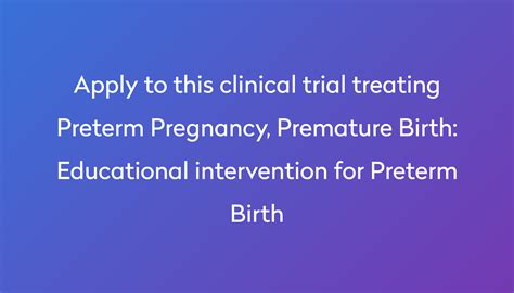 Educational Intervention For Preterm Birth Clinical Trial 2023 Power