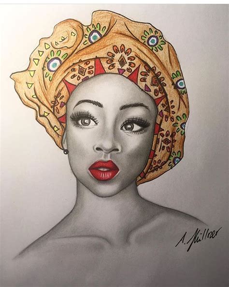 African Woman Drawing At Paintingvalley Explore Collection Of