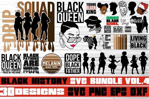 30x Black Women Svg Bundle Black History Melanin 1199547