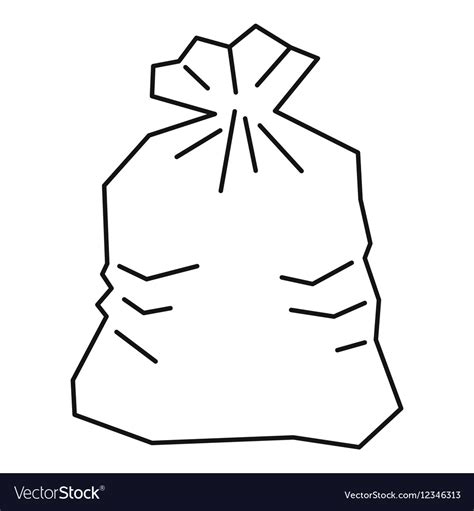 Garbage Bag Icon Outline Style Royalty Free Vector Image