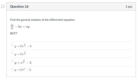 Solved Find The General Solution Of The Differential