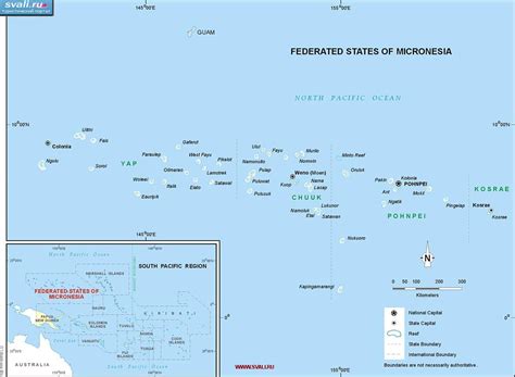 карты Карта Федеративных Штатов Микронезии англ Федеративные Штаты Микронезии