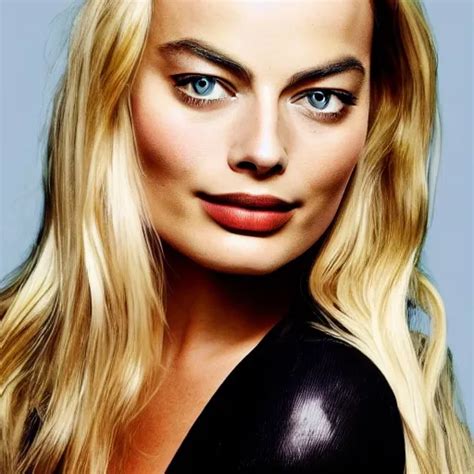 Margot Robbie Portrait Realistic Facial Features Stable Diffusion