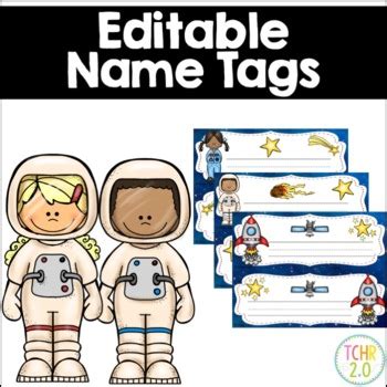 Space Name Tags by TCHR Two Point 0 | Teachers Pay Teachers