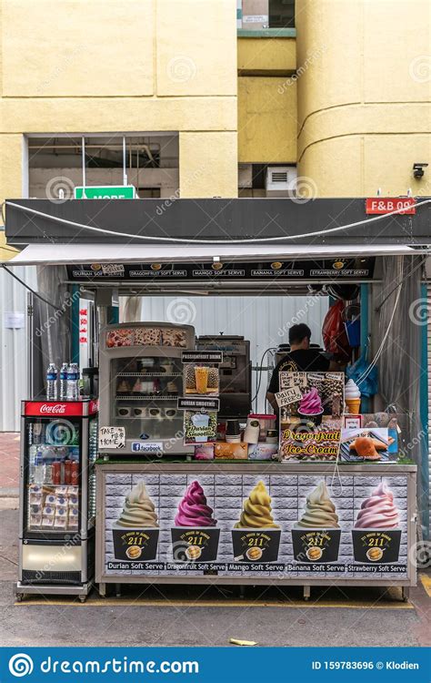 Ice Cream Booth In Chinatown Singapore Editorial Photo Image Of Coca