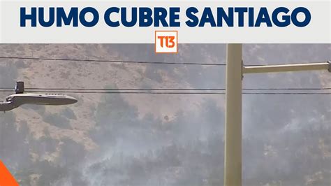 Humo Cubre Parte De Santiago Por Incendio Que Afecta A Cerro Provincia