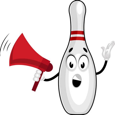 Bowling Pin With Megaphone Illustration Vector On White Background
