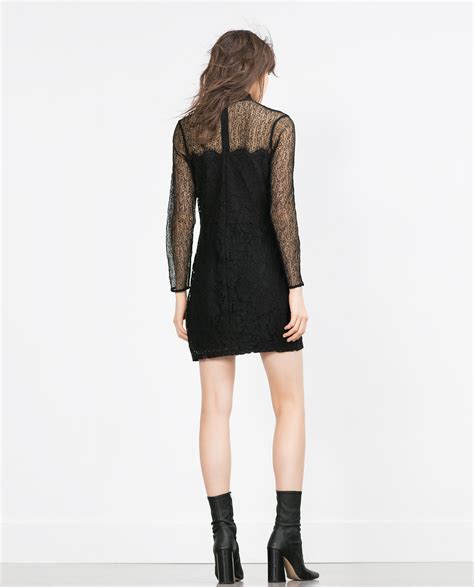 Zara Lace Dress In Black Lyst