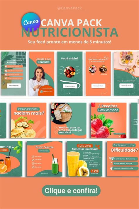 Canva Pack Nutricionista Templates Editáveis Para Instagram