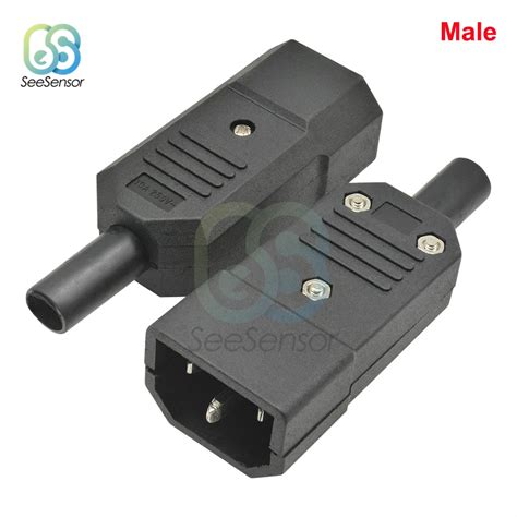 Iec Straight Cable Plug Connector C13 C14 Black Femalemale Plug Rewirable Power Connector 3 Pin