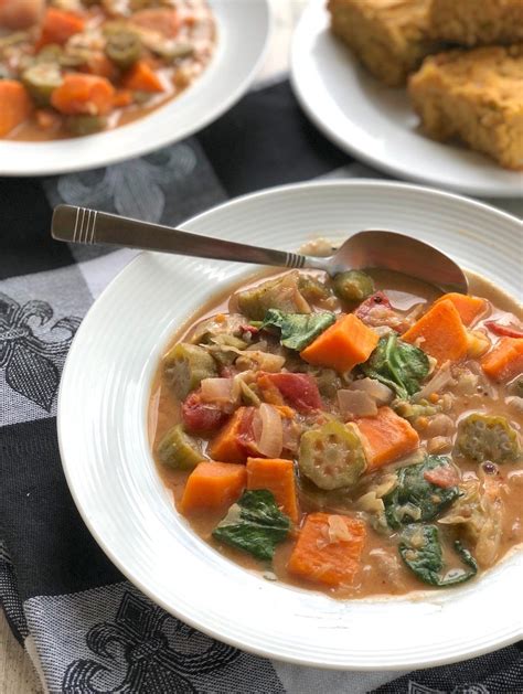 African Inspired Peanut Stew With Sweet Potatoes And Okra