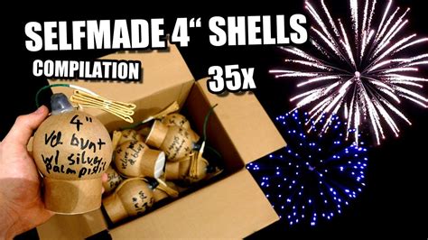 35x XXL Selfmade 4 INCH Firework Shells Compilation FPS PyroHDs 100mm