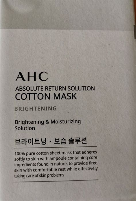 Ahc Mask Beauty And Personal Care Face Face Care On Carousell