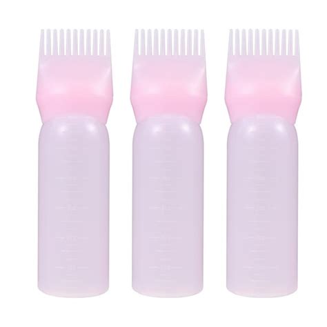 3pcs Hair Dye Bottles Applicator Root Comb Salon Hair Coloring Bottles