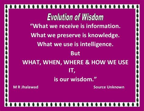 Evolution of Wisdom