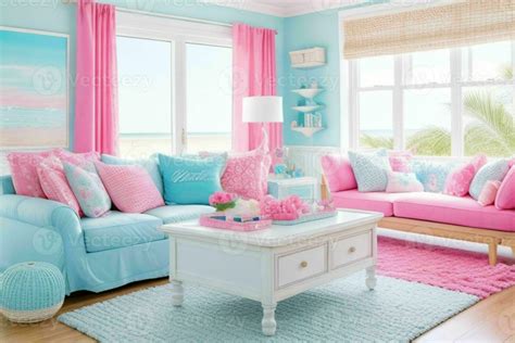 Beach style living room design. Pro Photo 28878284 Stock Photo at Vecteezy