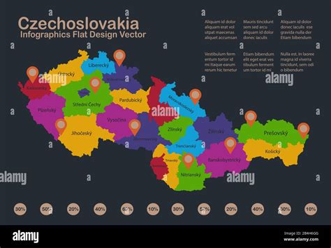 Infograf As Mapa De Checoslovaquia Colores Planos Con Nombres De