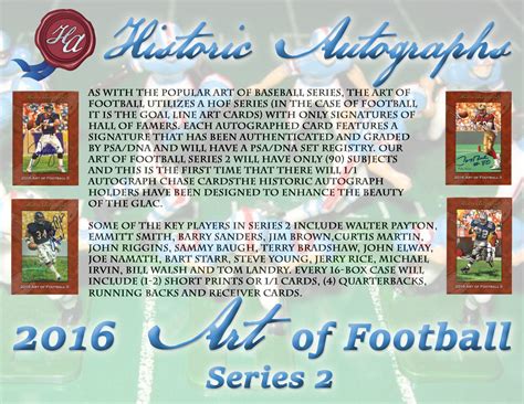 2017 Historic Autographs Art of Football Series 2 Football Cards