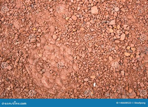 Red Brown Gravel Or Soil Texture Background For Design Stock Image