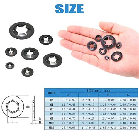 Glarks Pcs Internal Tooth Starlock Push On Locking Washers Speed