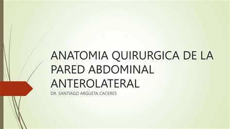 Anatomia Quirurgica De La Pared Abdominal Anterolateral Santiago Pptx