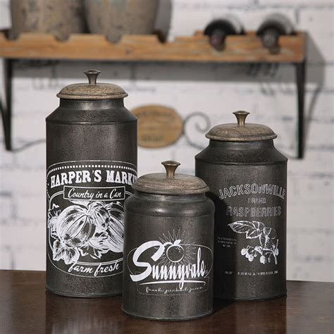 Imax Darby Metal Canisters Set Of Metal Canisters Canister