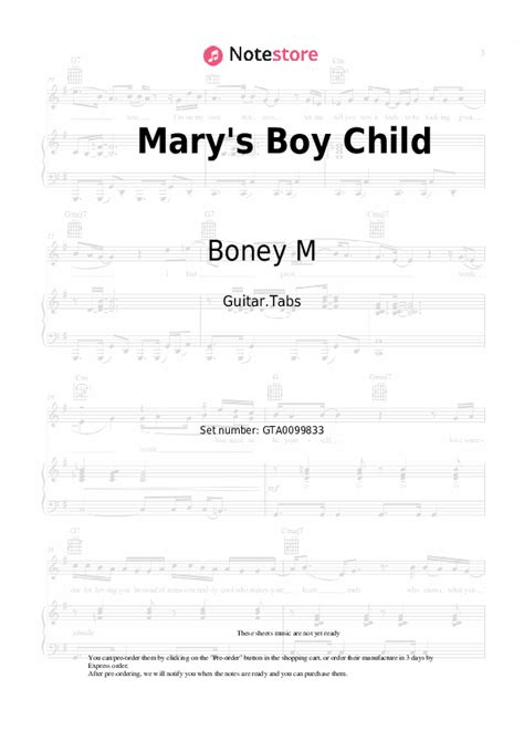 Mary's Boy Child tabs guitar Boney M in Note-Store.com | Guitar.Tabs SKU GTA0099833